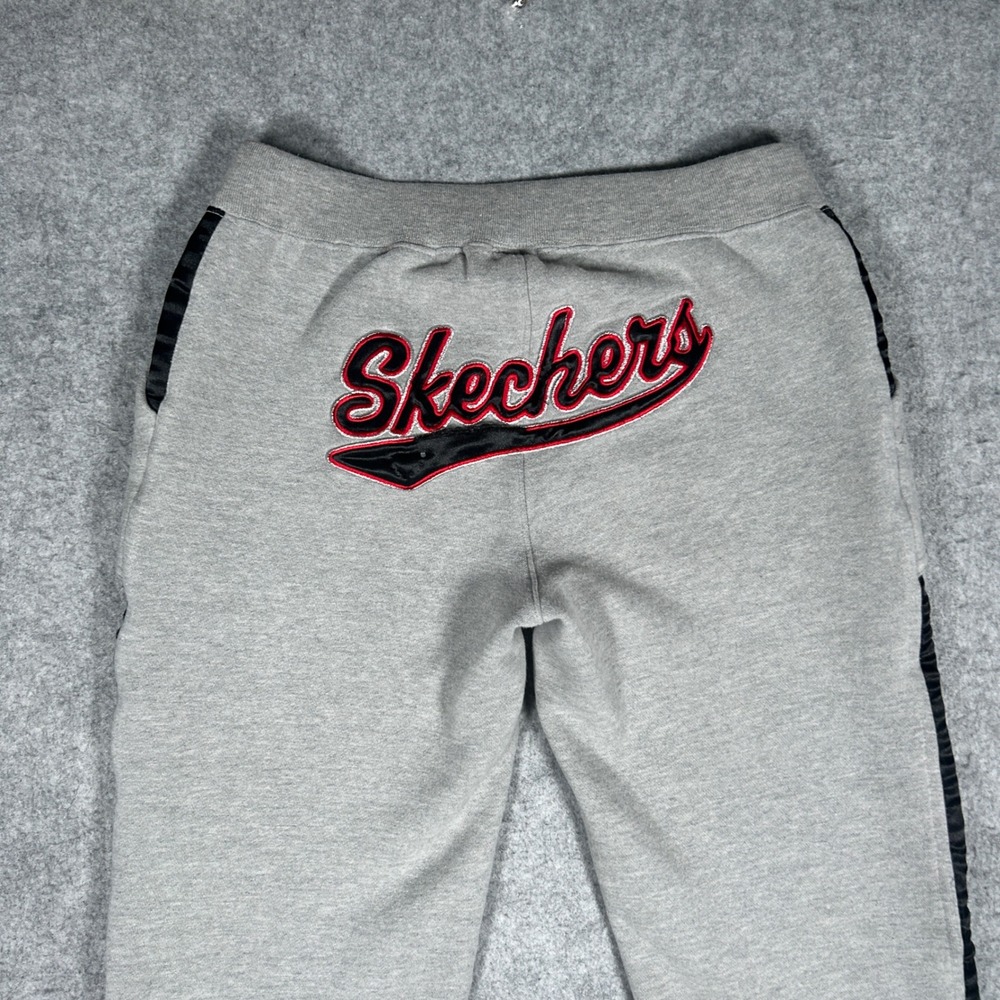Skechers Sweatpants Womens Large Grey Black Side Stripe Y2K Flare Leg Athleisure - Picture 3 of 16